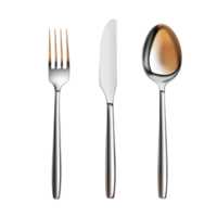 Luxury Black and Gold Flatware Collection for Fine Dining Presentation on Transparent Background png