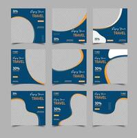 Set of travel promotion banners with different designs vector