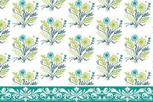 minimalist hand drawn cotton flower pattern with elegant border for table linen textile and fashionable wrapping paper vector