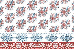 minimal flower pattern with single line border for women apparel textile and abstract surface printing vector