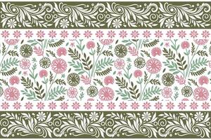 nature inspired one line floral border pattern with minimal aesthetic for trendy textile wallpaper and stylish print design vector