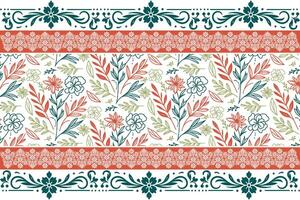 cotton flower single line pattern with textured border for stylish wallpaper textile wrapping paper and fashion projects vector