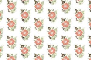 floral pattern featuring single line hand drawn botanical elements like roses and cotton buds designed for wrapping kitchen fabrics pillow textile and wallpaper backgrounds vector