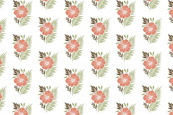 floral pattern featuring single line hand drawn botanical elements like roses and cotton buds designed for wrapping kitchen fabrics pillow textile and wallpaper backgrounds