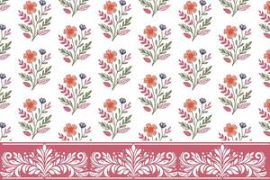 rose and leaf single line sketch pattern with border for bedsheet covers wrapping fabric and modern table top decor vector