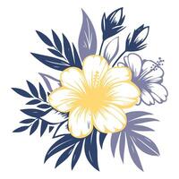 garden inspired line drawing of blossoms for use in cushion textile designs fashion fabrics wedding invites and digital print collections vector