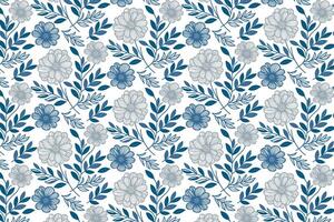 botanical blue pattern with abstract one line florals perfect for textile designs used in table covers and fabric wraps vector