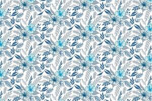 floral sketch pattern in blue with minimalist one line cotton flowers perfect for print design fabric wrapping and home textile vector