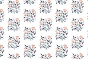 floral line pattern with minimal botanical sketches of rose and leaves perfect for textile kitchen fashion pillowcase wallpaper and stylish wrapping usage vector
