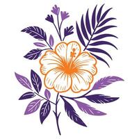 artistic botanical line pattern with hand painted flowers for use in fashion accessories digital textile prints wedding decor and summer fabric applications vector