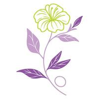 minimal floral artwork in sketch style for women fashion cushion fabrics wedding projects and botanical textile use vector
