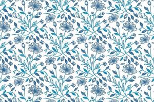 continuous line flower pattern in blue with abstract rose outlines perfect for textile print kitchen fabric and fashion use vector