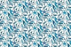 continuous blue outline flower pattern with trendy minimal aesthetic for modern fabric prints and stylish wrapping purposes vector