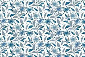 cotton flower blue pattern with minimalist continuous line design for textile use including wallpaper wrapping and fashion vector