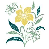 sketch of cotton flowers and foliage for cushion printing fashion fabric wedding accessories and summer textile use vector