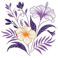 modern botanical pattern with abstract flowers and leafy outlines for versatile textile use including fashion apparel cushions wedding stationery and digital prints vector