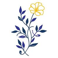 artistic floral line sketch with blossom and minimalist leaf details for versatile applications in fashion textiles cushion printing wedding design and home items vector