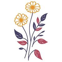 abstract flower design with hand drawn leaves for use in fashion apparel cushions summer textile prints and botanical wedding collections vector