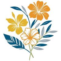 summer floral artwork in abstract sketch style for fashion use digital textile prints cushions and wedding fabric design vector