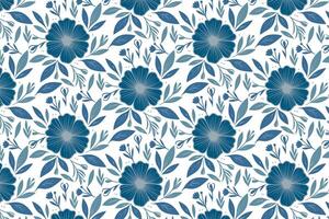 botanical blue pattern in one line style featuring trendy cotton flower motifs for wrapping paper and fabric accessories vector