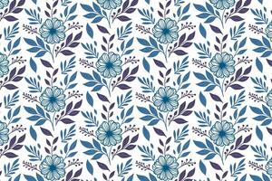 abstract blue floral motif pattern with continuous sketchy rose outlines for stylish women wear textile and pillow case fabric vector