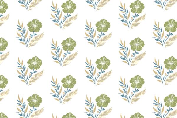 abstract hand drawn line floral pattern with botanical rose motifs designed for textile product development in wrapping paper kitchen wear and home furnishings