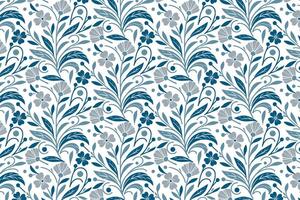 blue minimal line art flower pattern for wrapping paper table cloths kitchen wear and home textile print applications vector