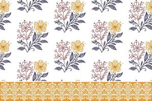 decorative single line floral border pattern for fabric design wrapping paper pillow covers and repeat print use vector