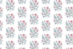 hand drawn floral pattern with single line rose motifs for textile packaging fashion design and table top fabric vector