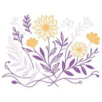 sketch style floral illustration with abstract leaves for use in cushions wedding fabrics fashion outfits and textile designs vector