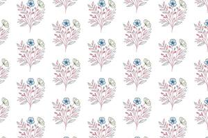 modern floral pattern with single line botanical drawings and hand drawn outlines for fabric printing wallpaper kitchen textile and wrapping paper designs vector