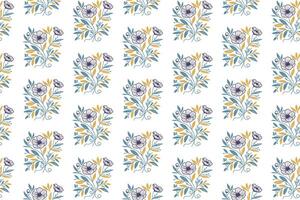 botanical sketch floral pattern in outline style using one line drawing techniques for textile fabric kitchen wear wrapping sheets and trendy home fashion product designs vector