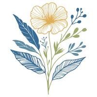 outline sketch pattern of flower and leaf in a hand painted line floral style suitable for fashion apparel cushion covers summer fabric and artistic stationery vector