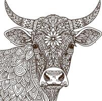 head of bull vector