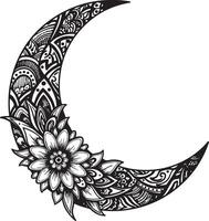 Abstract Black and white moon design vector