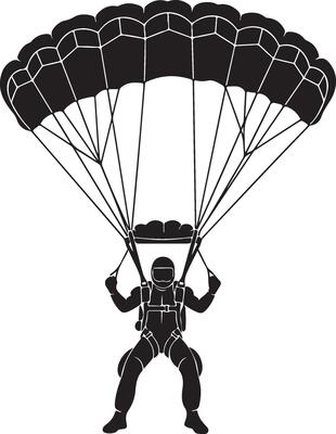 Silhouette of Skydiver with Parachute