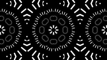 Abstract Kaleidoscope with geometric pattern animation. black and white geometric pattern. ethnic art. video
