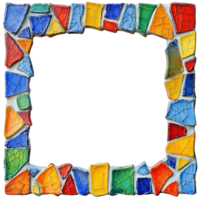 Bright Mosaic Tiles Pattern With Multiple Colors on a transparent background png