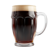 Rich Dark Beer Glass With Thick Foam on a transparent background png