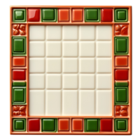 Square Tile Frame With Decorative Border Pattern For Digital Art And Crafts Transparent Background png