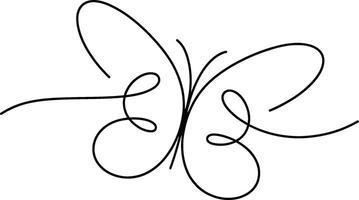 Minimalist butterfly design in black lines a delicate and artistic graphic element vector
