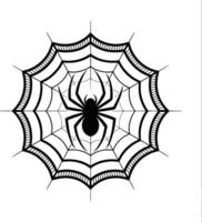 A detailed black spider and web illustration perfect for halloween designs and themed graphics used in creative projects vector