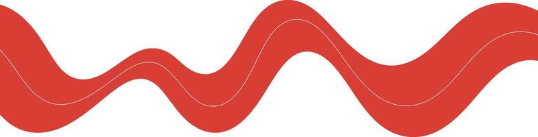 Modern abstract red wavy design with light outline against white background for graphic purposes vector