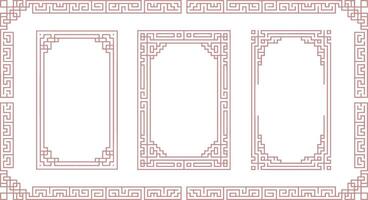 Elegant set of minimalist asian style frames and borders for graphic design projects vector