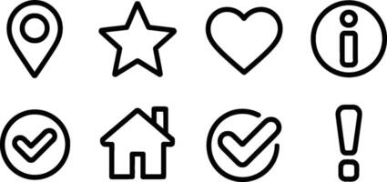 Simple and minimalist black outline icons for various social media and web design uses vector