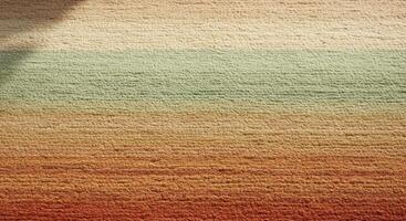 A rug with a colorful stripe pattern on it photo