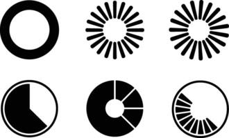 icons illustrating progress, loading, and pie charts suitable for user interface and data visualization vector