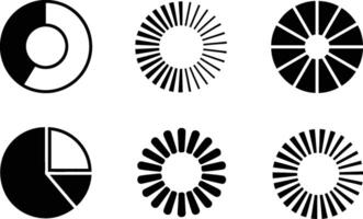 Simple black and white circle diagrams for business statistics and data representation vector
