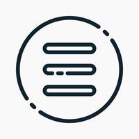 Design Illustration graphic of hamburger icon with line style. Suitable for UI, mobile design, web design, etc. vector