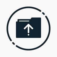 Design Illustration graphic of upload files icon with glyph style. Suitable for UI, mobile design, web design, etc. vector